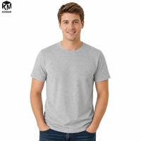 Groothandel op maat gemaakte LOGO 100% katoenen jersey ademende, middelzware, blanco heren T-shirt met korte mouwen, zachte, rechte pasvorm, casual shirt