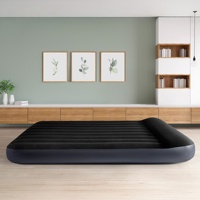 Matelas Gonflable Pliable Portable en PVC Floqué Durable pour Camping, Lit d'Appoint, Couchage d'Air pour Hôtel