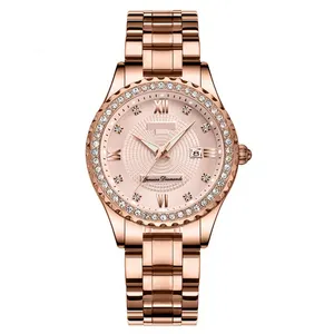 Relógio de luxo personalizado Bling totalmente gelado relógio de diamante relógio de luxo feminino