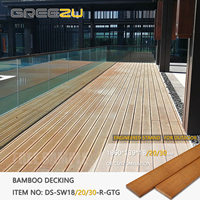 Planche de terrasse en bambou Cumaru tissée à brins modifiés thermiquement terrasse extérieure en bambou résistante aux fissures de café