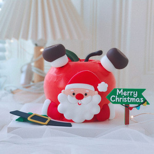 Décoration de gâteau de Noël en acrylique Père Noël, thème miel et douceur, pour fêtes et décorations de fin d'année - Product Image 1