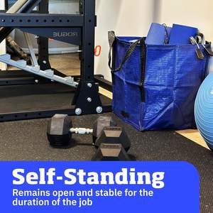 Sac de rangement robuste en plastique, sac de transport en polypropylène tissé, sac de déménagement réutilisable, design autoportant, capacité de 500 livres, simple - Product Image 4