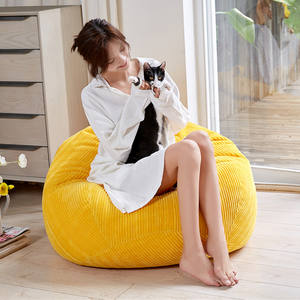 Sofás grandes populares para salas de estar con sillas de PUF de pana, cómodas fundas de puf con forma de lágrima individual - Product Image 5