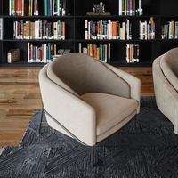 Fauteuil individuel moderne de luxe en tissu, chaise de loisirs avec revêtement en tissu pour salon, chambre à coucher, bureau à domicile