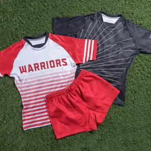 2021 Kit Team di stampa Super sublimazione per bambini all'ingrosso in poliestere personalizzato Union reversibili lega uniforme Set pantaloncini da Rugby maglia