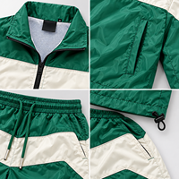 Ensemble de survêtement en nylon pour homme, veste coupe-vent légère et short, style rétro, streetwear sportif, tenue deux pièces pour l'été