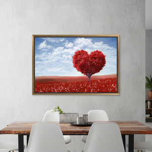 Heart Tree Canvas Print: Modern Tempered Glass Wall Art,<b>GOLD</b> <b>FRAMED</b> CANVAS - Product Image 3