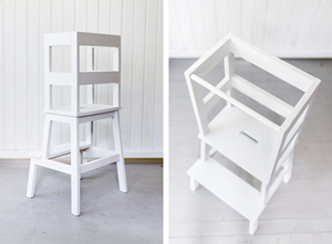 Wood Toddler Stand Kids Kitchen <strong>Step</strong> <strong>Stool</strong> with Safety Rail CPSC Certified for Toddlers Learning Tower - Product Image 5