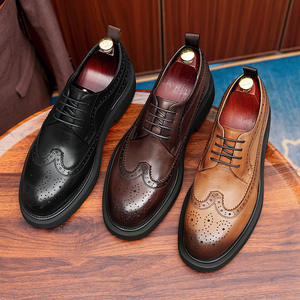 <span class=keywords><strong>Scarpe</strong></span> <span class=keywords><strong>da</strong></span> <span class=keywords><strong>Uomo</strong></span> Stringate Traspiranti Brogue Britanniche Intagliate in Vera Pelle Suola Spessa Rialzate <span class=keywords><strong>Sposo</strong></span> Matrimonio Business Formale - Product Image 4