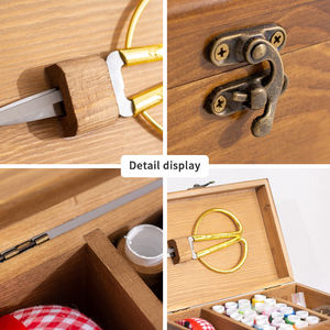 Caja <span class=keywords><strong>de</strong></span> Herramientas <span class=keywords><strong>de</strong></span> Costura <span class=keywords><strong>de</strong></span> Madera <span class=keywords><strong>de</strong></span> Pino Vintage, Juego <span class=keywords><strong>de</strong></span> Cestas <span class=keywords><strong>de</strong></span> Costura Portátiles <span class=keywords><strong>de</strong></span> Arte Popular, Técnica Pintada, Ecológica, para el Hogar - Product Image 5