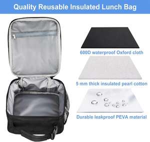 Bolsa de almuerzo aislada Shopify, fiambrera portátil a prueba de fugas para mujeres, hombres, niños y niñas, bolsa refrigeradora de gran capacidad - Product Image 2