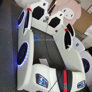 Lit de voiture pour enfants tout compris à dossier haut lit de course pour enfants lit de dessin animé de voiture de sport pour garçon - Product Image 1