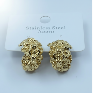 Chic orecchini a cerchio con perla di diamanti alla moda accessorio di abbigliamento quotidiano per le donne per il regalo di festa progettato in stile carino in lega ottone - Product Image 1