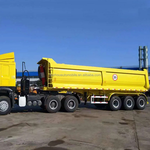 Semi-<span class=keywords><strong>remorque</strong></span> <span class=keywords><strong>benne</strong></span> arrière robuste à 3 ou 4 essieux, capacité 60-80 tonnes, 45 m³, avec <span class=keywords><strong>benne</strong></span> basculante arrière de haute qualité - Product Image 2