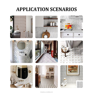 ROSA NORVEGIA et Ming Carreau de mosaïque en marbre vert écailles de poisson Forme d'éventail Mosaïque de marbre poli Cuisine Dosseret Carrelage de salle de bain - Product Image 6