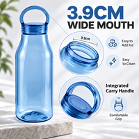 Bouteille d'eau personnalisée en Tritan 500 ml sans BPA transparente réutilisable avec boucle de transport et bouchon à vis Vente en gros OEM