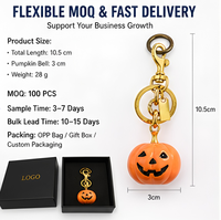 Porte-clés Lanterne Citrouille d'Halloween avec visage de citrouille, breloque de sac, pendentif de sac à main avec mousqueton pivotant, cadeau de fête pour femme