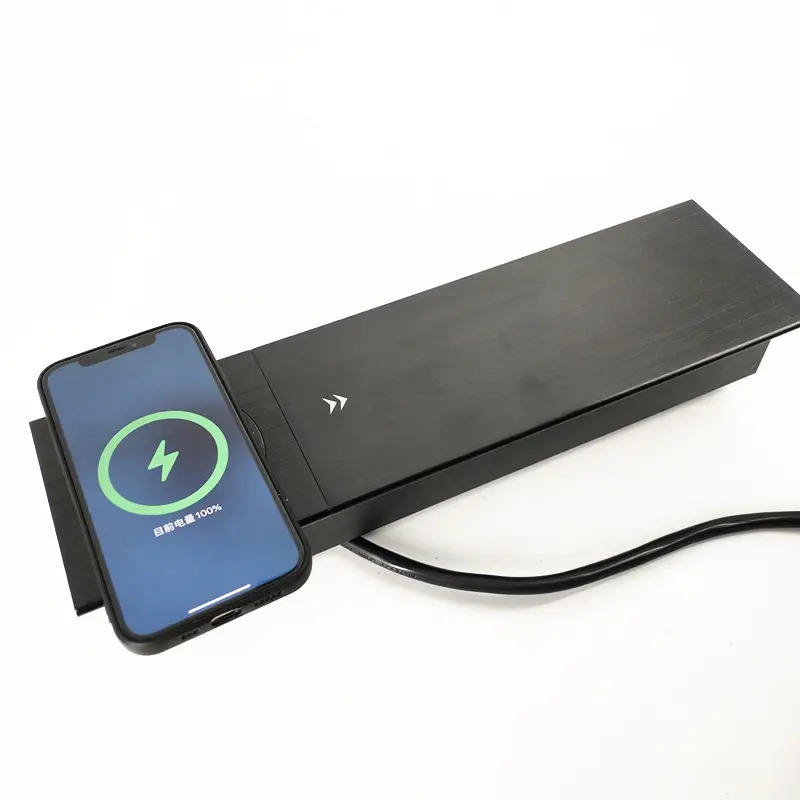 VNX Customized Universal Power Sliding Cover Desk Mount Power and Date Outlet Wireless Charger USB Charging Port Desktop Socket