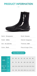 DIVESTAR Stivali da <span class=keywords><strong>Sub</strong></span> Personalizzati in Neoprene da 5mm Anti-usura, Antiscivolo, Traspiranti e Impermeabili per Uomo Donna, Taglie Forti Disponibili - Product Image 6