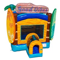 Château gonflable commercial Good Vibes Fun Bounce en PVC 13x13x15 pieds pour enfants, facile à installer dans le jardin