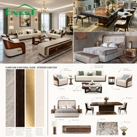 Ensemble de canapés sectionnels en cuir véritable italien de luxe, meubles de salon modernes haut de gamme pour projet de design d'intérieur de villa