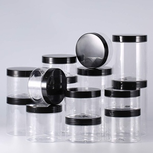 Custom 100Ml 200Ml 8Oz 300Ml 12Oz 500Ml White Black Amber Wide Mouth Cosmetic <b>Containers</b> <b>Plastic</b> Pet Jar With Aluminum Lid - Product Image 4