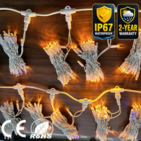 Connecteur en T IP44 pour guirlandes LED, fil blanc, lumière chaude, extensible, pour intérieur/extérieur, Noël, mariage, jardin, décorations, intensité réglable