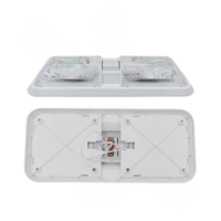 Nouvelles lampes de plafond intérieures en plastique pour camping-car marin 12-24V blanches 48 LED, luminaire de plafond pour caravane, double dôme en ABS
