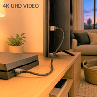 Câble USB C vers Mini DP 4K60Hz, adaptateur Type-C vers Mini DP, câble tressé avec coque en aluminium pour moniteur et ordinateur portable