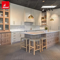 Organiseurs de tiroirs sur mesure Alland Brands Slim Shaker Oak avec portes en verre transparent pour armoires de cuisine, maison, villa, intérieur