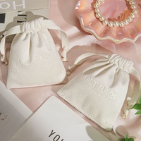 Pochette à bijoux personnalisée en velours recyclable avec logo, petit sac à cordon en velours pour emballage cadeau, sac à bijoux en velours suédé