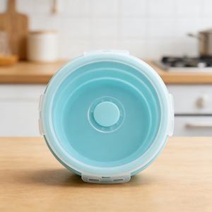 Lonchera Plegable de Silicona Libre de BPA, Apta para Microondas, Contenedor Portátil de Almacenamiento de Alimentos Bento, para la Escuela, Picnic, Campamento - Product Image 5