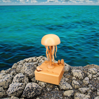 Série Explosion Net Red, Boîte à musique en bois à manivelle, Design Méduse Océanique, Fonctionnalités mécaniques, 32 chansons, Écologique