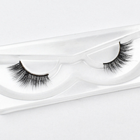 Marque privée coin court demi-cils oeil de renard soie chat cils moelleux vaporeux D Curl à la main demi-bande cils