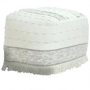 Handwoven Cotton Pouf Bohemian Square Ottoman Customizable Color Size Decorative Home Furniture in bulk - Product Image 1