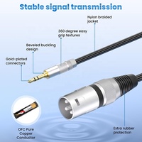 Premium 3,5-mm-Stereo-Stecker auf XLR-Stecker, unsymmetrisches Mikrofon-Audio-Verlängerungskabel, 3FT 5FT 10FT 15FT 20FT 25FT 30FT