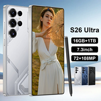 AI kamera kablosuz şarj 5G S26 Ultra 7.3 inç 16Gb + 1TB 108MP 8000mah Android 14 yüz kilidini küresel toptan