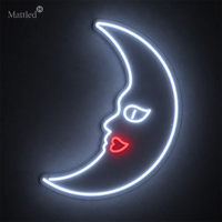 Lumière LED néon en forme de lune, décoration murale en forme de croissant de lune pour chambre à coucher, chambre d'enfant, fête à domicile, lumière nocturne scintillante