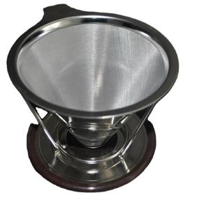 Goutteur de cône de <span class=keywords><strong>café</strong></span> de type nid d'abeille en acier inoxydable 800 double couche 304 mesh tasse en silicone anneau pour filtre - Product Image 1