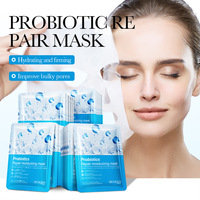 Masque facial en tissu OEM pour soins de beauté hydratants et éclaircissants à la vitamine C, à l'acide hyaluronique, probiotique, biologique et végétalien