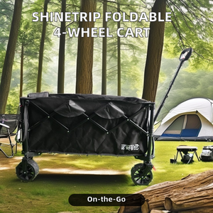 Xách tay 4-bánh Xe cắm trại ngoài trời giỏ hàng có thể gập lại CuộN container tay đẩy xe đẩy thép carbon + Oxford Vật liệu OEM tùy biến - Product Image 3