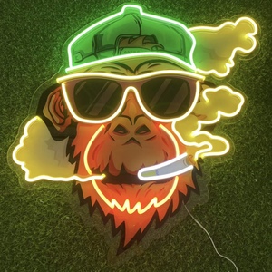 งานศิลปะอะคริลิคแบบกำหนดเองลายกราฟฟิตีออกแบบใหม่โลโก้ไฟนีออนสำหรับกลางแจ้งไอเดีย UV อนิเมะตกแต่งร้านขายควันสำหรับธุรกิจ - Product Image 4