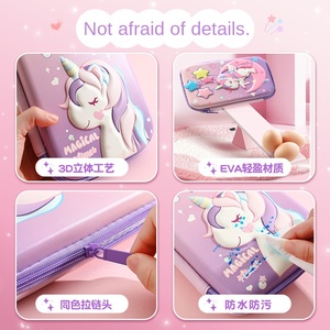 Grande <span class=keywords><strong>capacité</strong></span>, trousse à crayons en EVA 3D stéréo licorne, nouvelle trousse à crayons pour filles, école primaire, papeterie, cadeau transfrontalier pour les élèves - Product Image 4