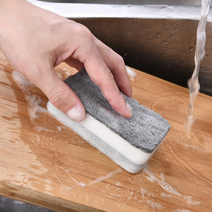 Esponja gruesa grisblanca para platos, trapo, esponja de limpieza para cocina y hogar, estropajo al por mayor. - Product Image 4