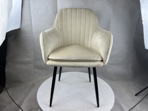 Chaise de salle à manger <span class=keywords><strong>scandinave</strong></span> nordique en velours, mobilier moderne pour la maison, Sillas, base en métal, <span class=keywords><strong>fauteuil</strong></span> <span class=keywords><strong>beige</strong></span> clair pour restaurant - Product Image 6