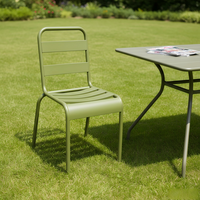 Silla de Jardín Moderna para Exteriores, Resistente al Agua, Apilable, de Hierro con Recubrimiento en Polvo, para Patio, Eventos, Titan