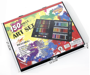 Set de Arte y <span class=keywords><strong>Dibujo</strong></span> de 150 Piezas para Niños, Set de Pintura con Caja Personalizada, Material Plástico de Colores, Tipo de Origen: Escritura, Colorido, Diversión - Product Image 3