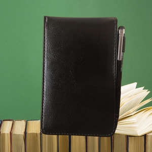 A7 Small Leather Daily Memos <strong>Mini</strong> Business School Office Work Wholesale Pocket Notebook <strong>with</strong> <strong>Metal</strong> Pen Promotional Memo Pad - Product Image 5