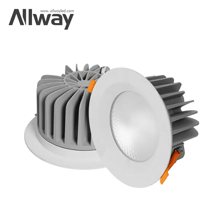 ALLWAY-luz descendente de techo redonda para interiores, lámpara empotrada SMD de 15W, resistente al agua, nuevo diseño