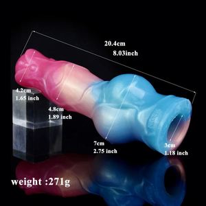 NNSX Super Soft Silicone Dog <b>Dildo</b> Penis Sleeve Big Knot Cock Sheath Enlargement Dick Extend Hollow Sex Toy for Men - Product Image 3